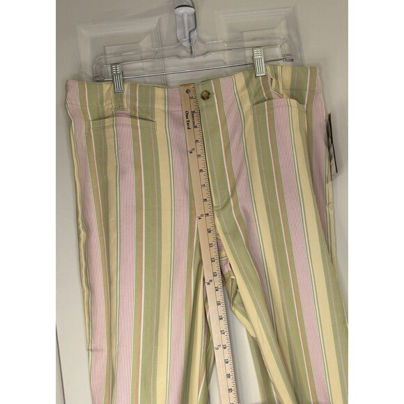 Relativity Women’s Size 18 Pants Seedling Stripe Stretch Cotton Wide Leg Pastel - Picture 4 of 9